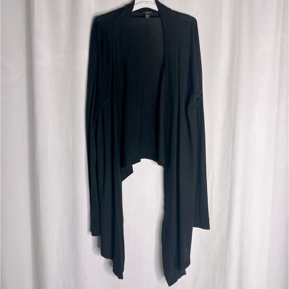 Express Cardigan Black Waterfall Lightweight Asymmetrical Women’s Size M - Picture 1 of 7
